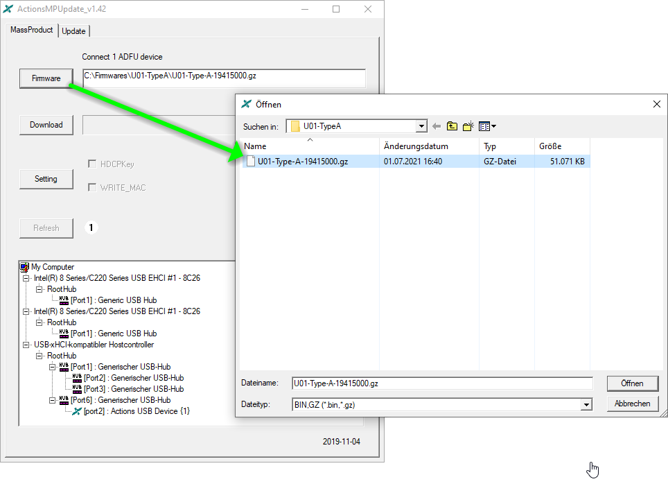Select firmware