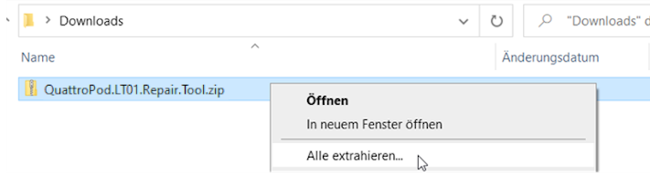 Sender Repair Tool extrahieren