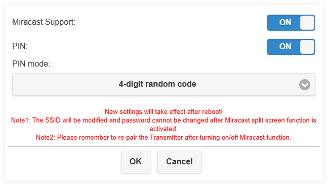 Miracast PIN 