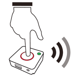 Press main button and show content