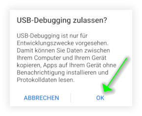 Developer Options - USB Debugging