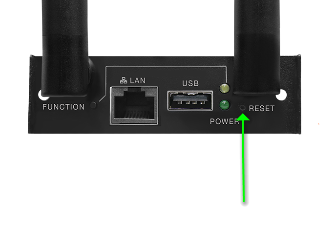 Reset button is located on the back of the QuattroPod